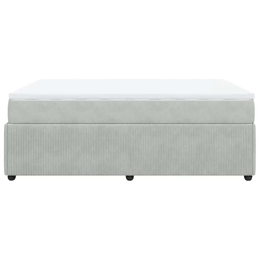 vidaXL Giroletto a Molle con Materasso Grigio Chiaro 140x190cm Velluto