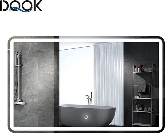 Specchio Bagno con Illuminazione - 60x80 cm - Touch Smart - Alta Qualità - 2 Colori LED - Specchio da Doccia - Specchio da Parete
