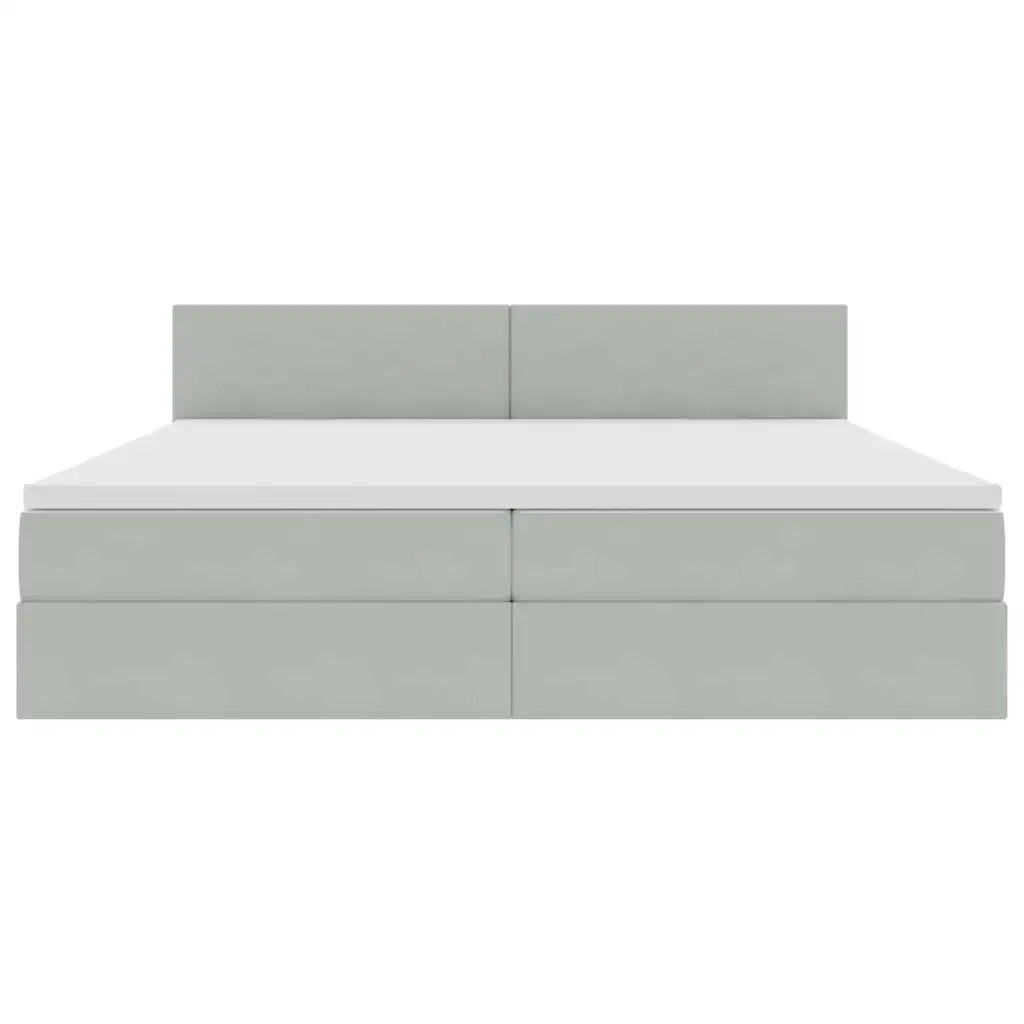 Letto con Contenitore Grigio chiaro 200 x 200 cm Velluto 3370719