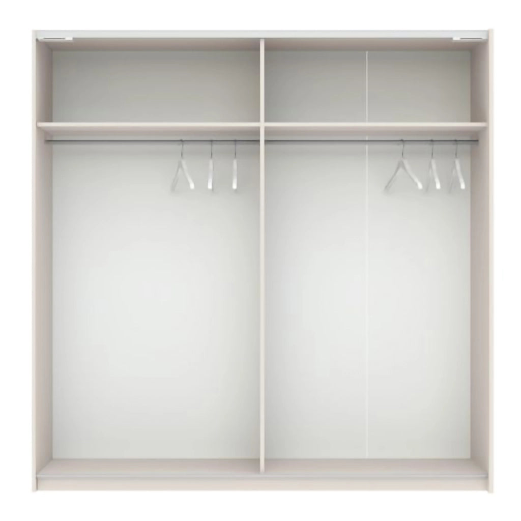 Armadio Camera da Letto Nalika, Guardaroba 2 Ante 2 Ripiani, 200x204h cm Beige Cashmere
