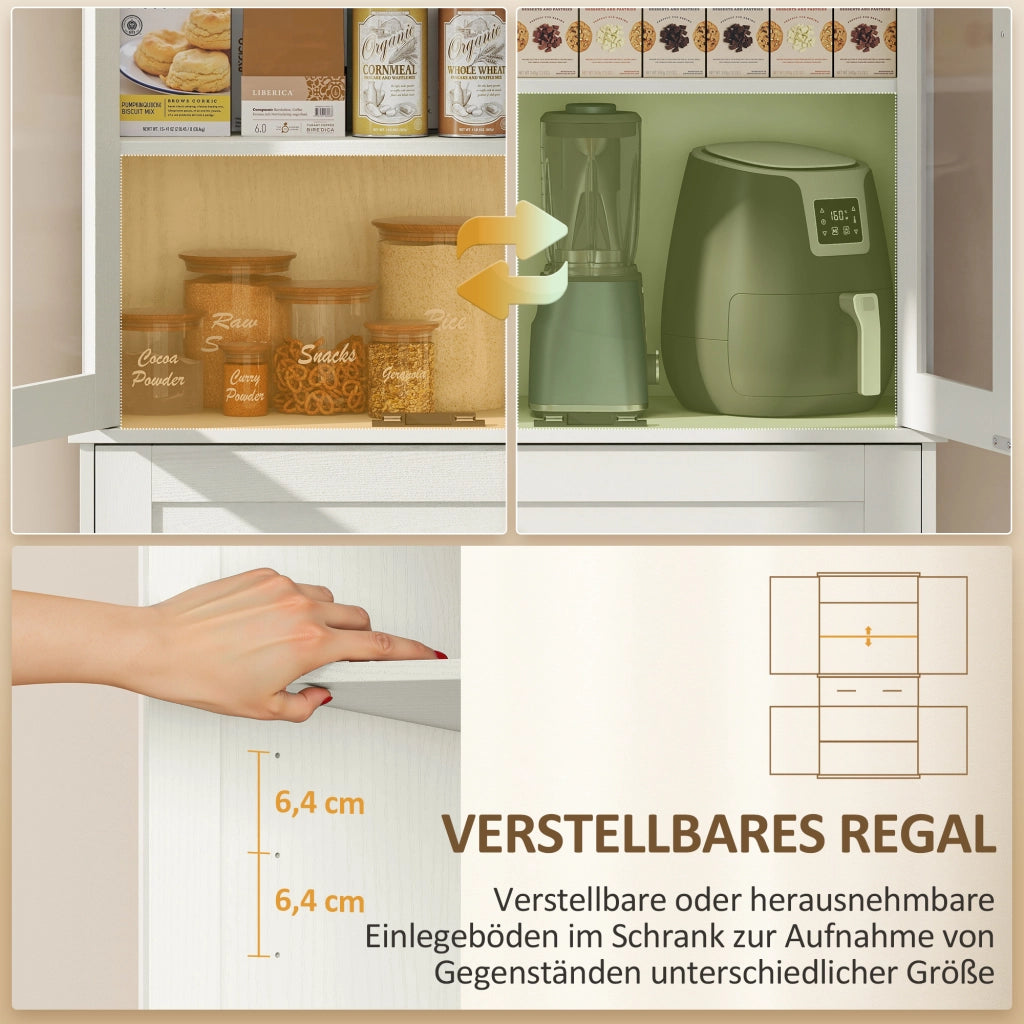 Armadio da cucina con ripiani regolabili e cassetto ¨C zephmum ¨C bianco 80x40x180