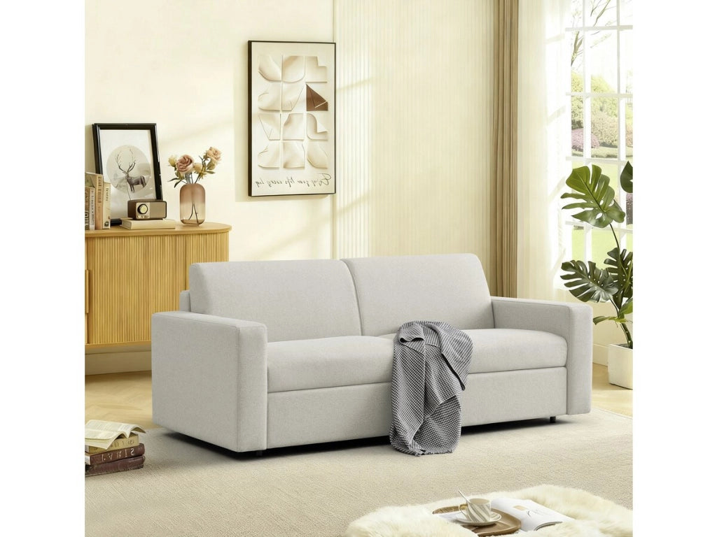 Divano convertibile "Diana" Express in tessuto - Zona notte 140 cm - 3 posti - Beige
