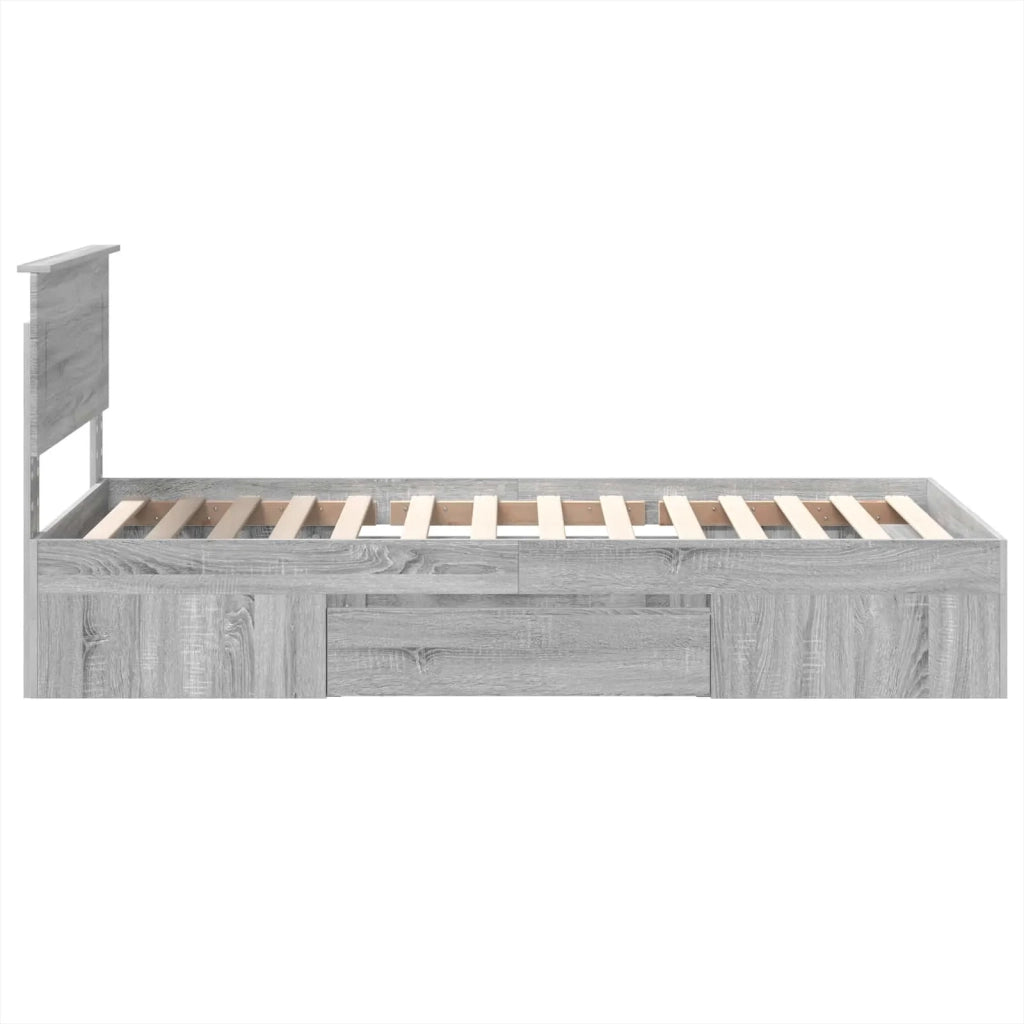 Struttura del letto Grigio Sonoma 100 x 200 m Legno multistrato