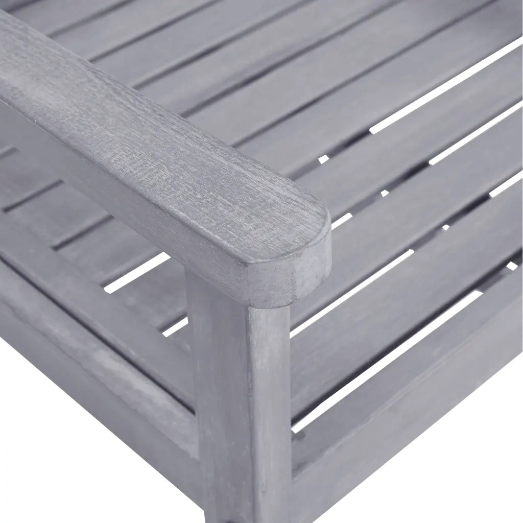 Sedie da Giardino 4 pz | Sedie da Esterno in Legno Massello di Acacia Grigio