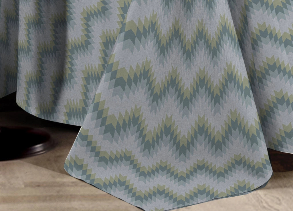 Telo Arredo Multiuso Linea Pensieri Delicati In 100% Cotone Dis Zig Zag 7672 - Singolo - Verde