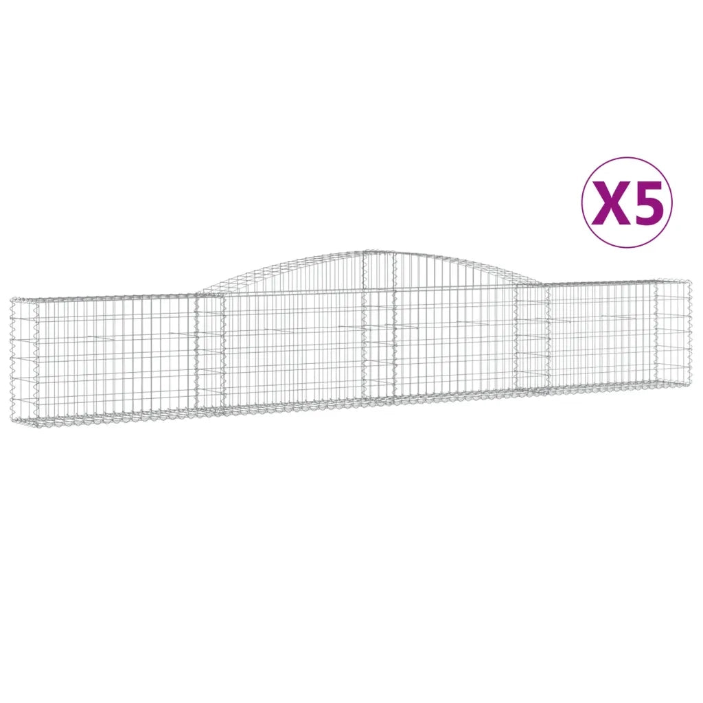 Cesti Gabbioni ad Arco 5 pz 400x30x60/80 cm Ferro Zincato 3146843