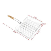 Trade Shop - Graticola A Rete Per Grigliate 55x31x24xh5.5cm + Manico Griglia Barbecue 2406341 -