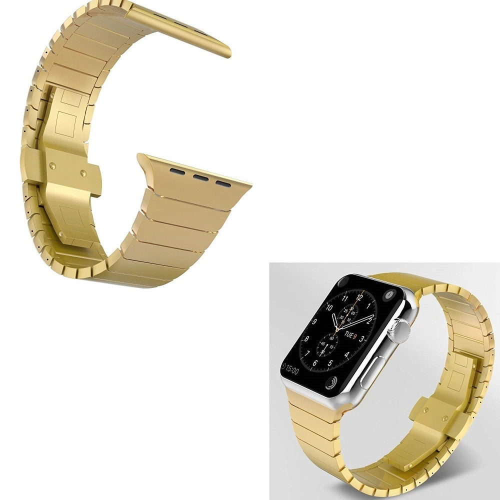 Trade Shop - Cinturino Oro 38mm Catena Compatibile Con Iwatch Serie 3/2/1 Chiusura Farfalla -