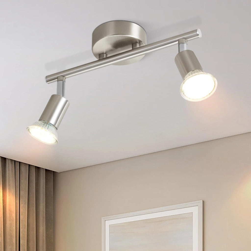 ZMH Faretto da soffitto moderno in metallo GU10 nero a 2 fiamme