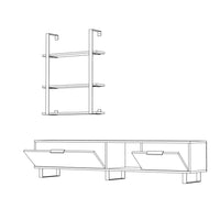 Parete attrezzata Zenon 180 cm porta tv e libreria rovere