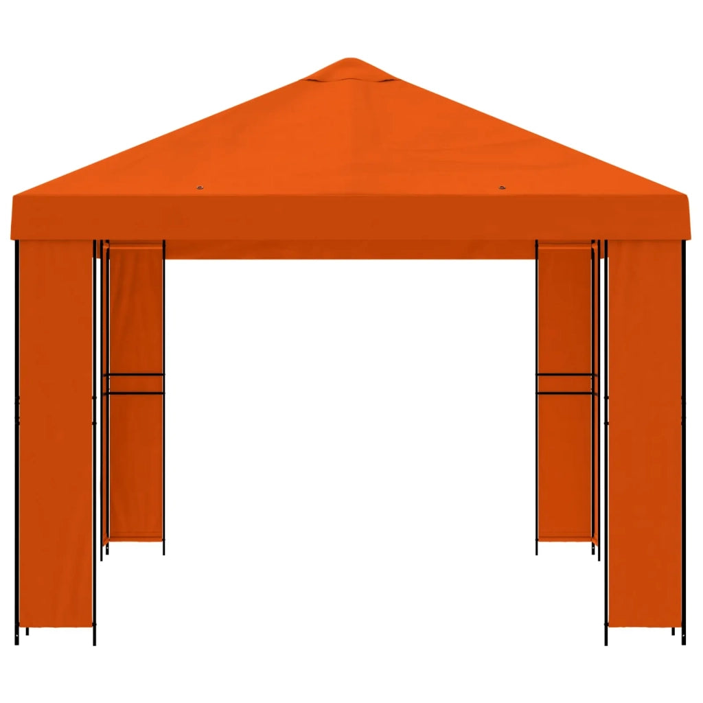 Gazebo | Pergolato 4 ¡Á 3 m Arancione Poliestere e Acciaio 190 gsm