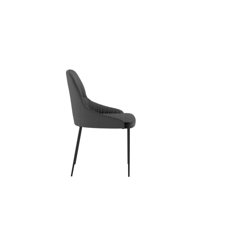 Sedia rivestita in tessuto easy-clean Gambe in metallo verniciato Nero Ginevra 54cm X 63cm H 89cm Stones