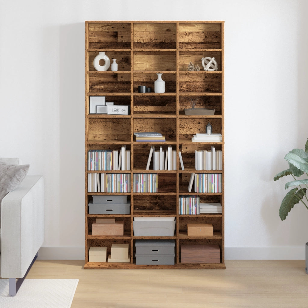 Mobile per CD - Vecchio Legno - 101x23x177.5 cm - Legno Ingegnerizzato