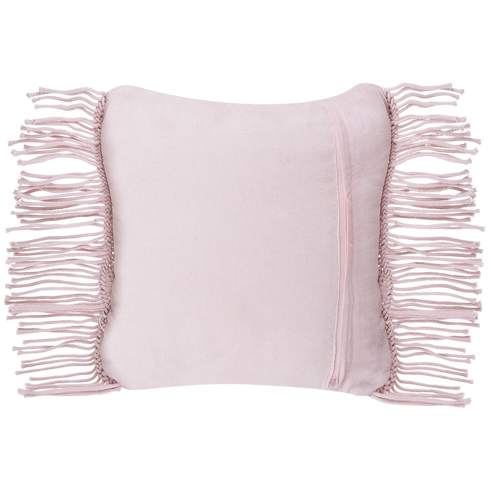 Set di 2 cuscini decorativi in macramè di cotone rosa 40 x 40 cm con nappe in corda Boho Retro Decor accessori