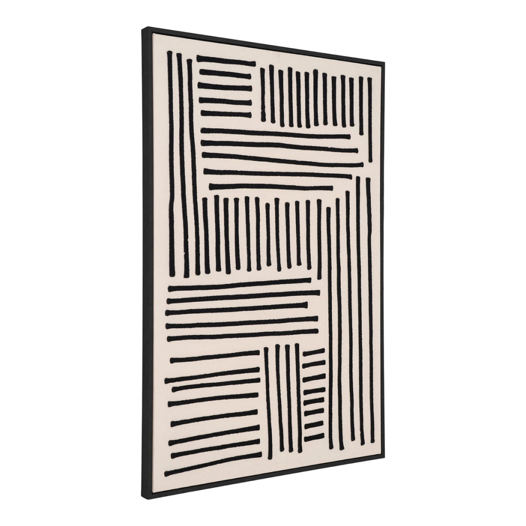 Stampa su Tela con Cornice Lipari, Nero, Cotone, 4x60x90 cm