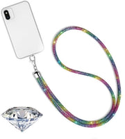 Lanyard con Tasca per Carte - Cordoncino con Tessera - Chiusura a Sfera - Collana per Donna - Strass con Cristalli per Collana
