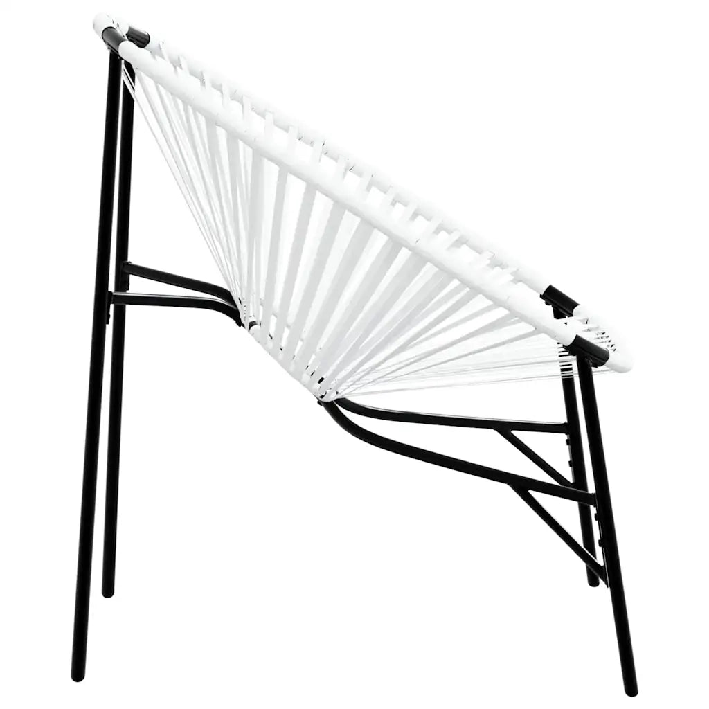 Set di Sedie da Giardino 3 pz | Sedie da Esterno in Polyrattan Bianco e Nero