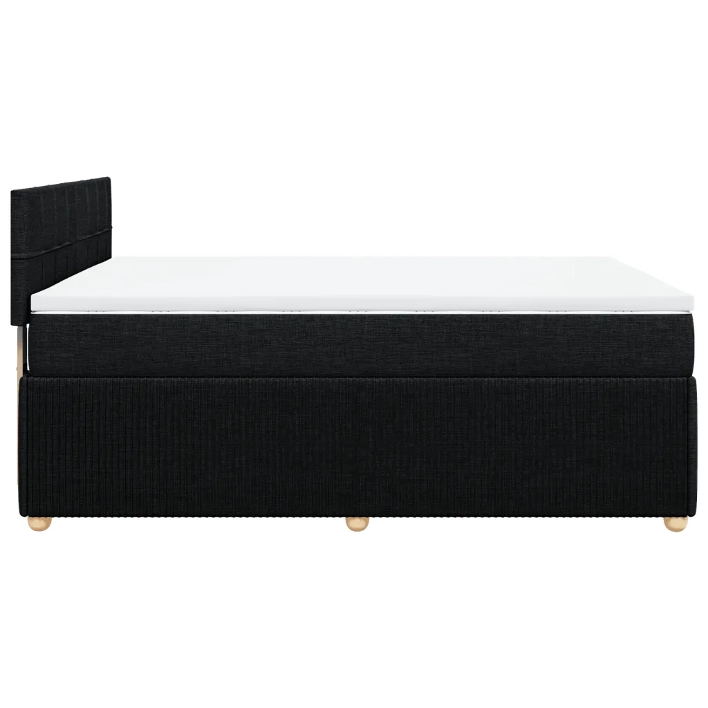 Giroletto a Molle con Materasso Nero 140x190 cm in Tessuto