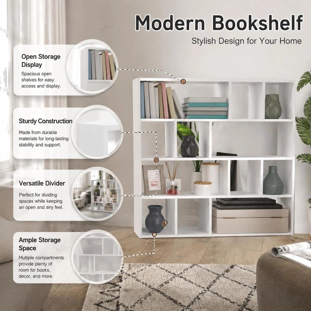 Bookshelf/Room Divider White 105x24x102 Cm