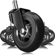Pneumatici per sedie da ufficio per tutti i pavimenti - Pneumatici sostitutivi per uso domestico e ufficio - Adattamento universale 7/16 "x 7/8" (11 * 22mm) - Nero