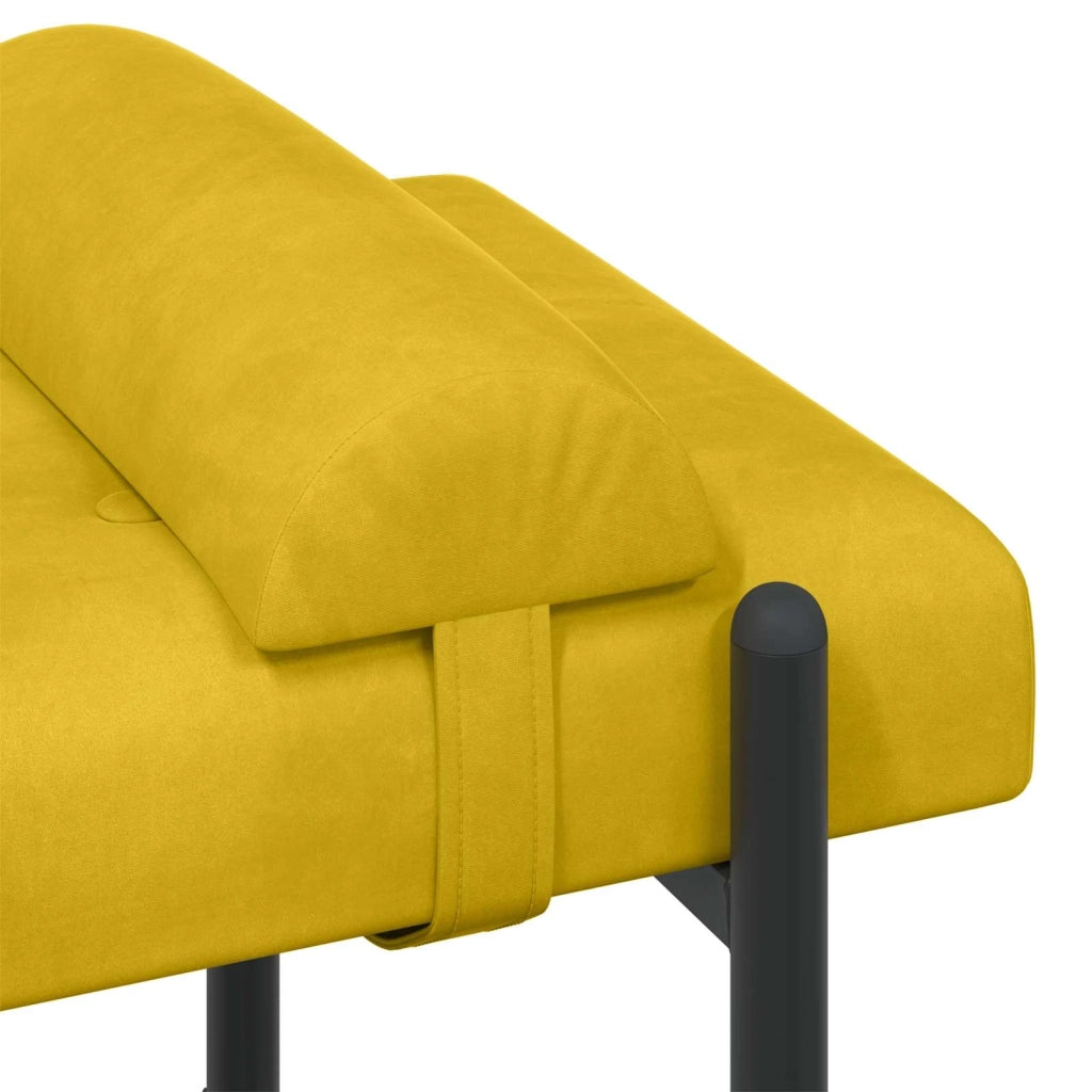 Panchina con bottoni e cuscini Giallo 110 x 40 x 46 cm Velluto 42038392
