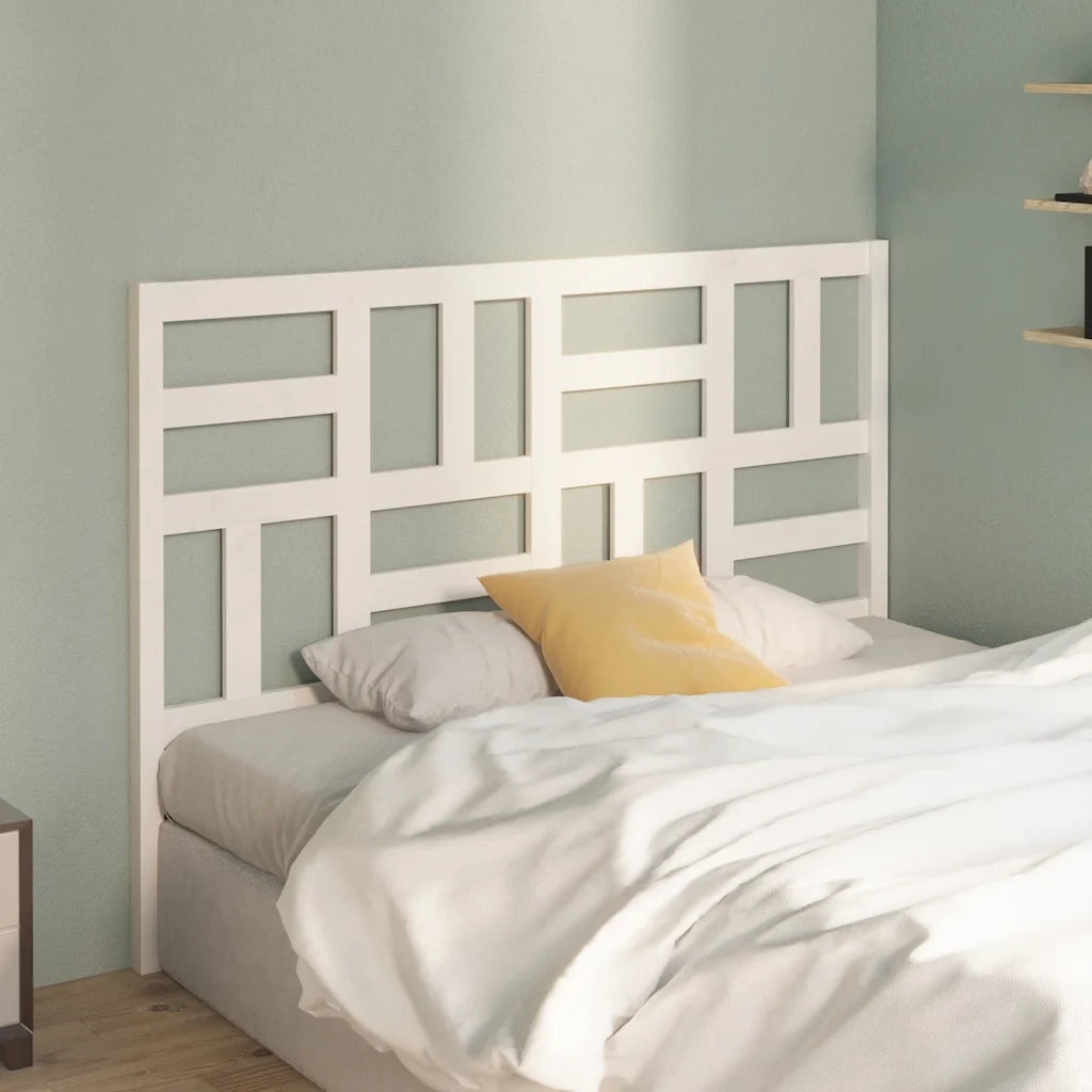Testiera per Letto-Testata-Testiera Decorativa Bianca 146x4x104cm in Legno Massello di Pino 416632