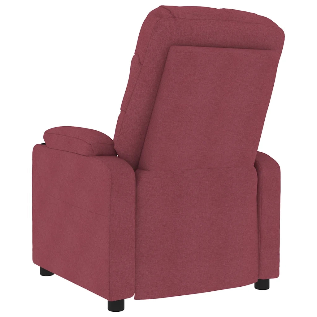 Poltrona Massaggiante Elettrica Rosso Vino in Tessuto 339095