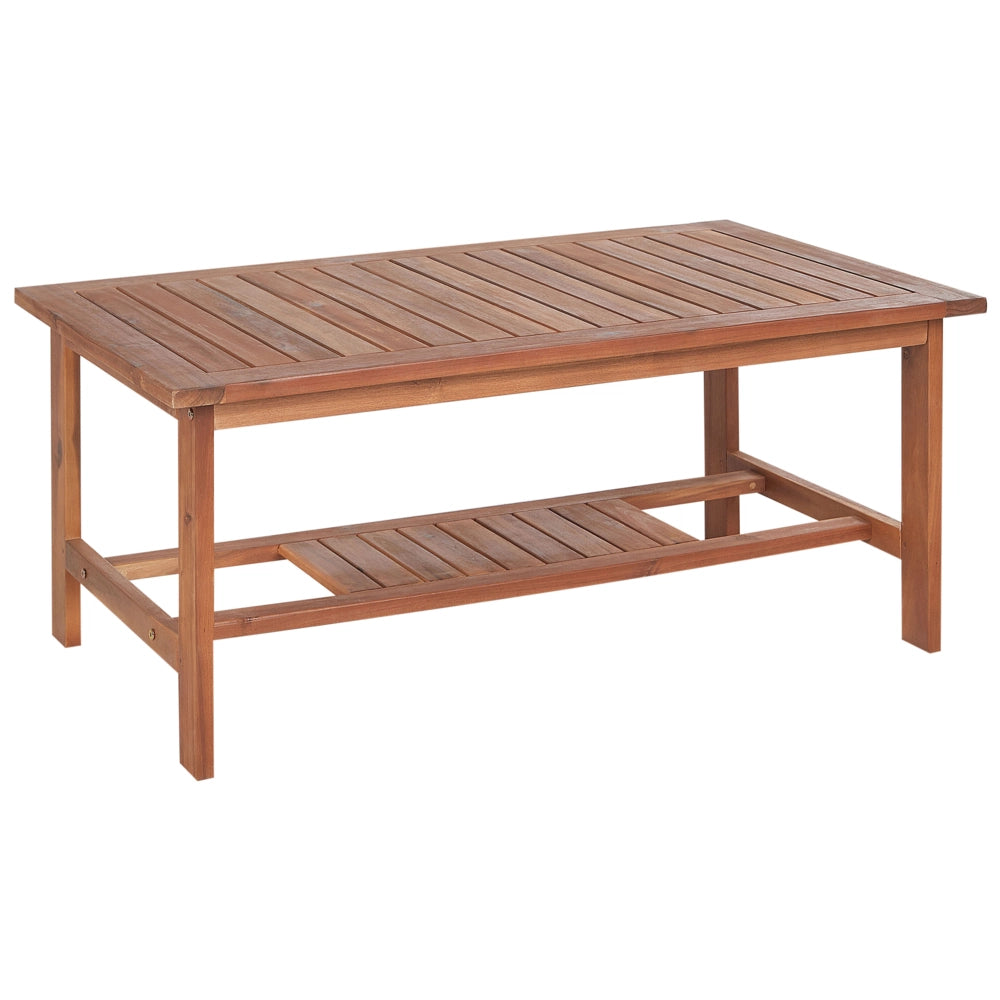 Set di divani da giardino in legno di acacia chiaro Cuscini bianchi Divano a 4 posti 2 poltrone con tavolo Set da conversazione per esterni