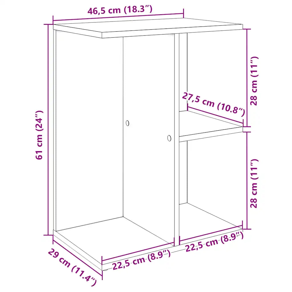 Comodino | Armadio da Notte | Mobiletto da notte Rovere Nero 40,5x31x60 cm in Legno Multistrato