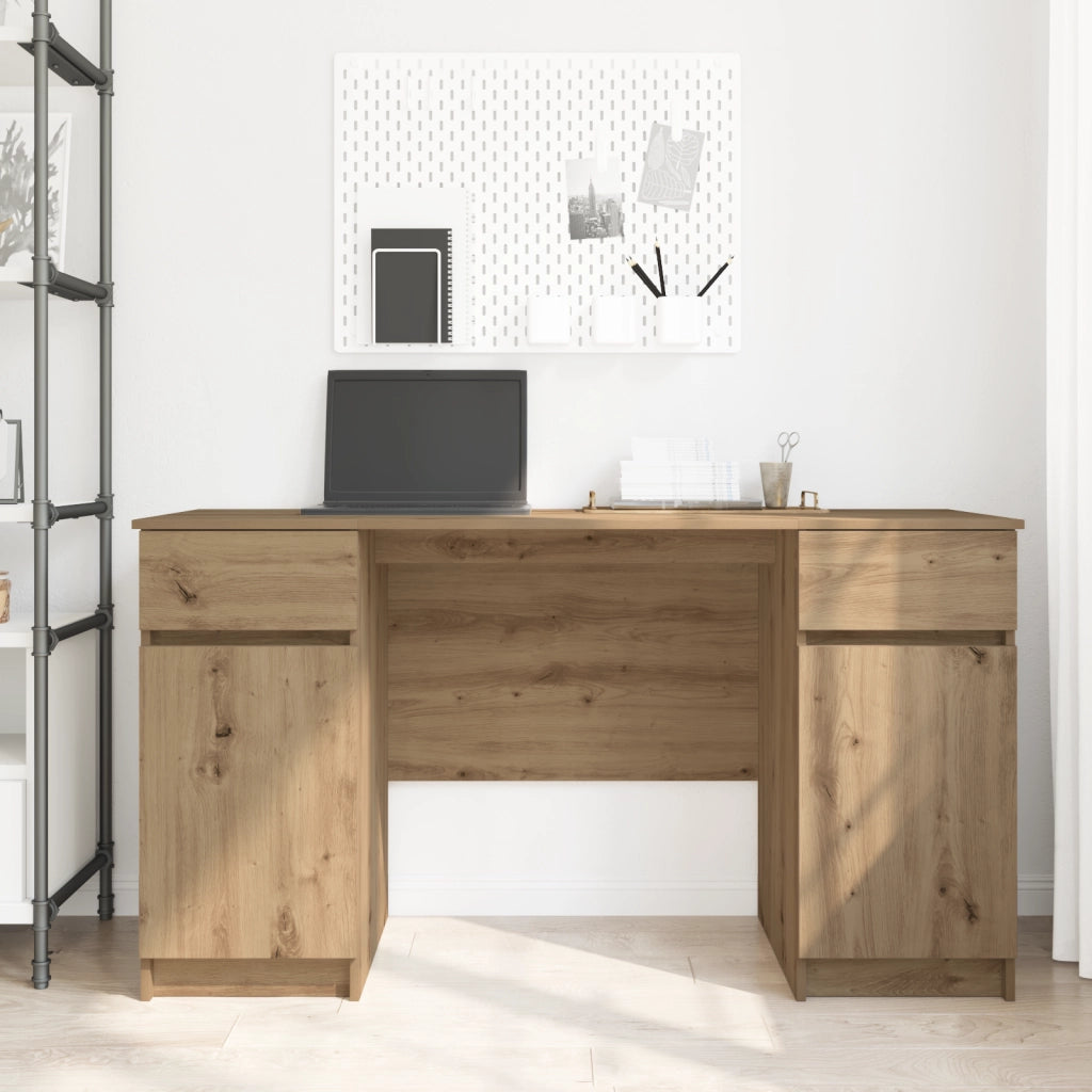 Scrivania  in Rovere Artigianale 140x49x76 cm Legno Ingegnerizzato