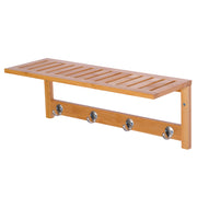 Appendiabiti a muro con mensola ¨C Zephmum ¨C Bamb¨´ naturale 50x16x17.5 cm