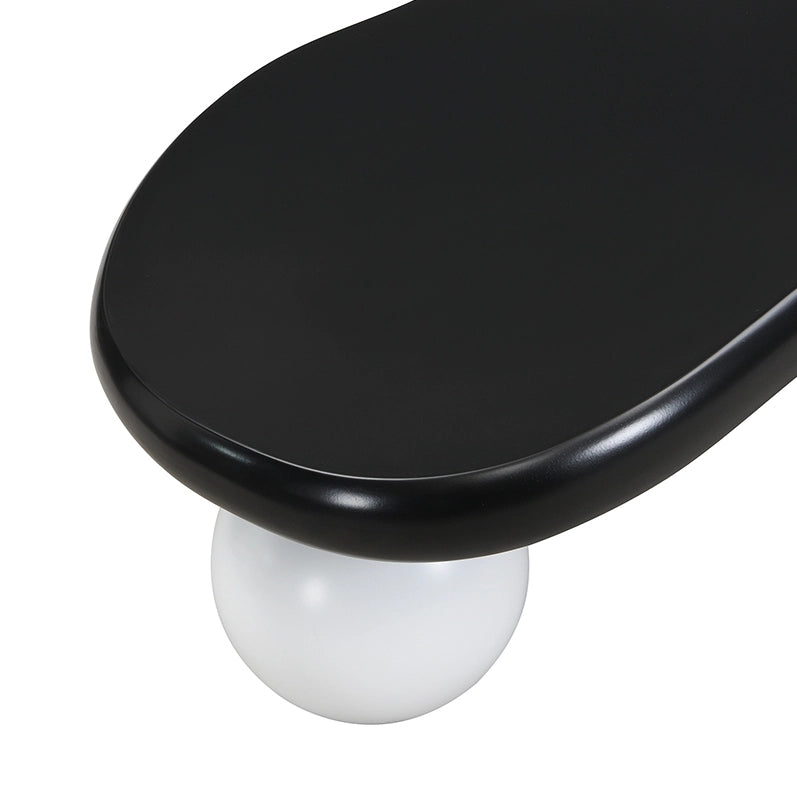 TAVOLINO DA CAFFÈ a forma di nuvola 95x62,5x32 cm MDF Nero/Bianco con LED
