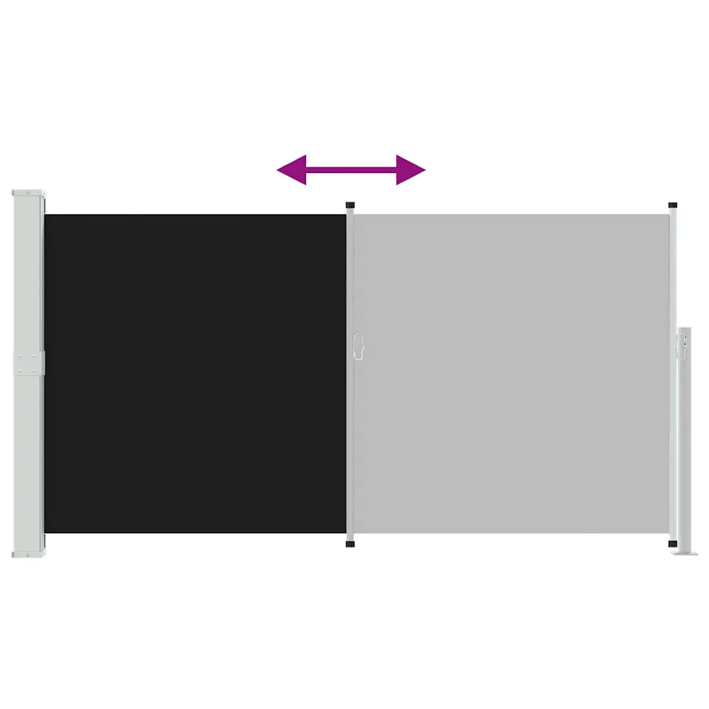 Tenda da Sole | Tenda laterale Retrattile per Patio 170x300 cm Nera