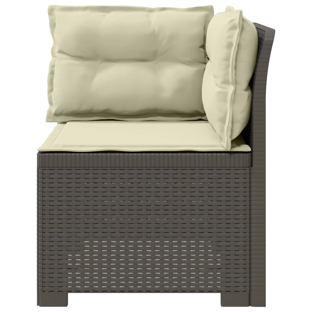 Divano da esterno-Divano da Giardino a 1 Posto con Cuscini Aspetto Rattan PP 184797