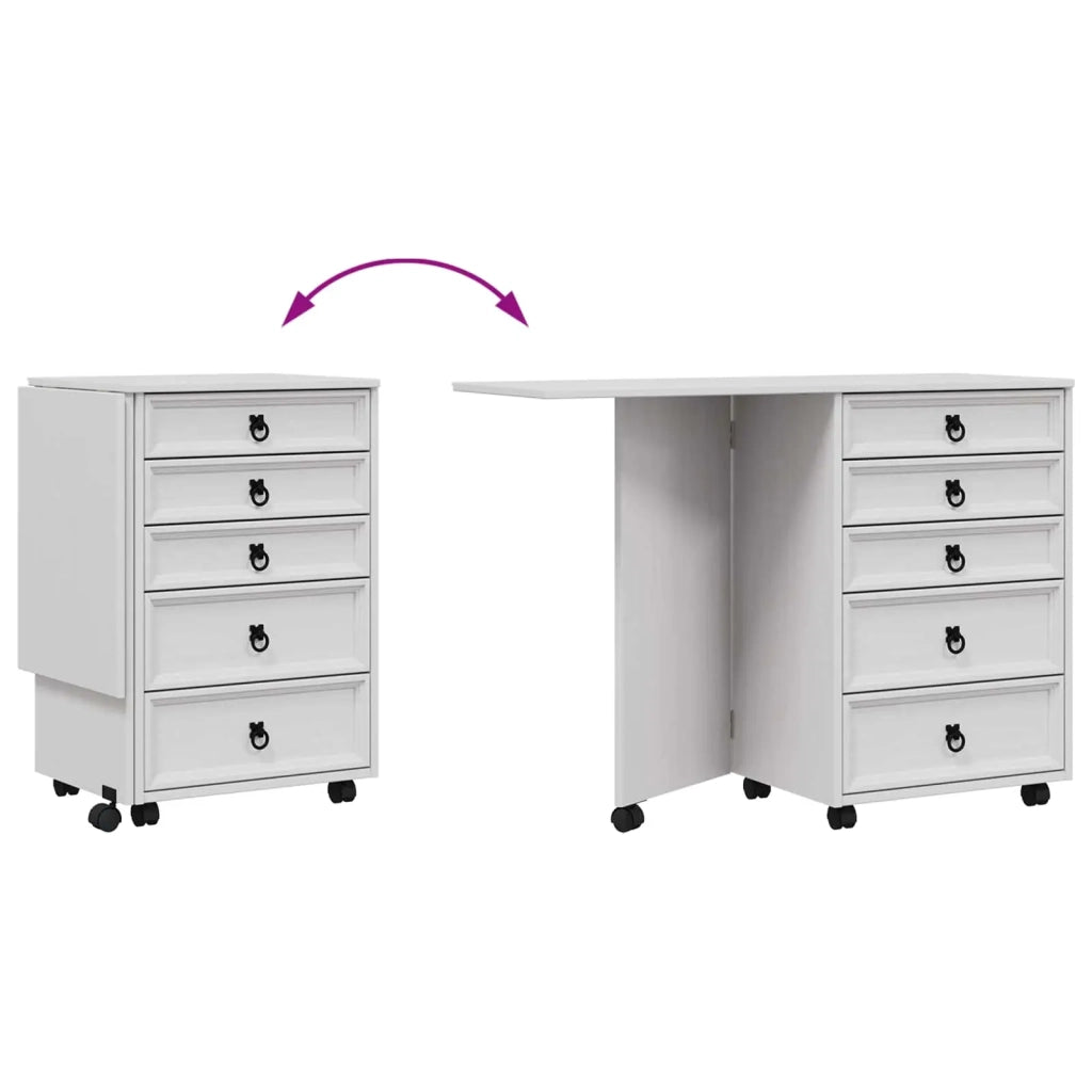 Mobiletto con cassetti e piano pieghevole CORONA Bianco 42040540