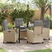 Set da Pranzo per Giardino con cuscino 5 pcs Beige polyrattan 3380402