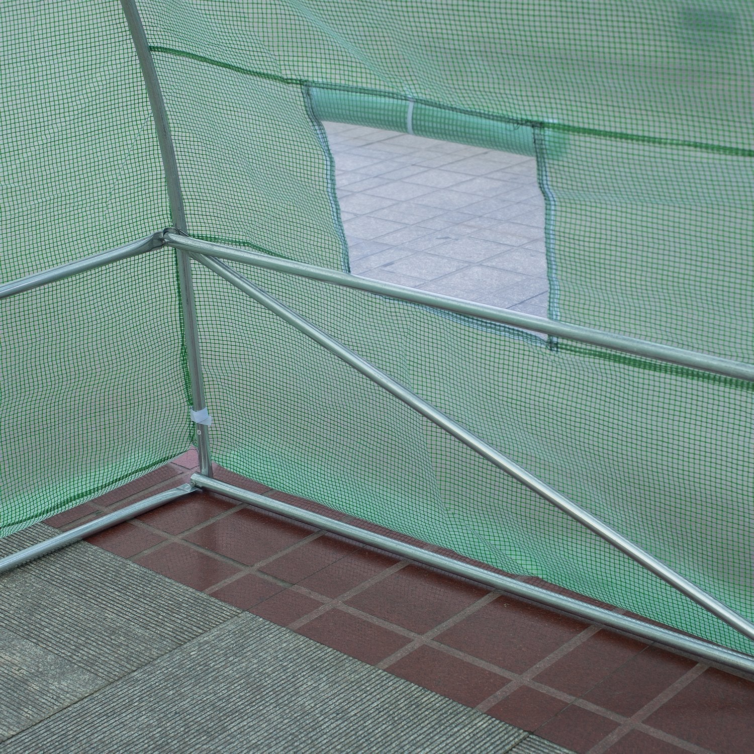 Serra da Giardino 8x3x2m Tubi in Acciaio  Verde