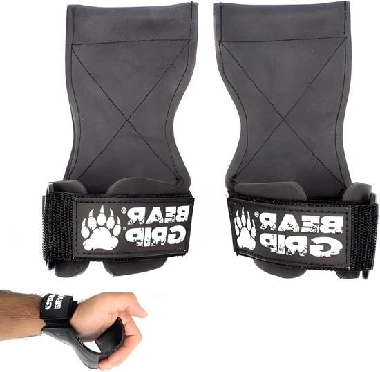 Strisce di Sostegno Multi Grip per Sollevamento di Pesi Pesanti - Strisce e Guanti PREMIUM con Gomma in Rilievo Grande