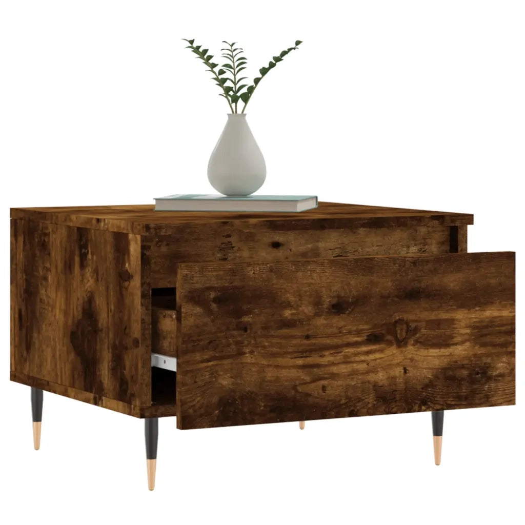 Tavolini Salotto 2pz Rovere Fumo 50x46x35 cm Legno Multistrato 830855