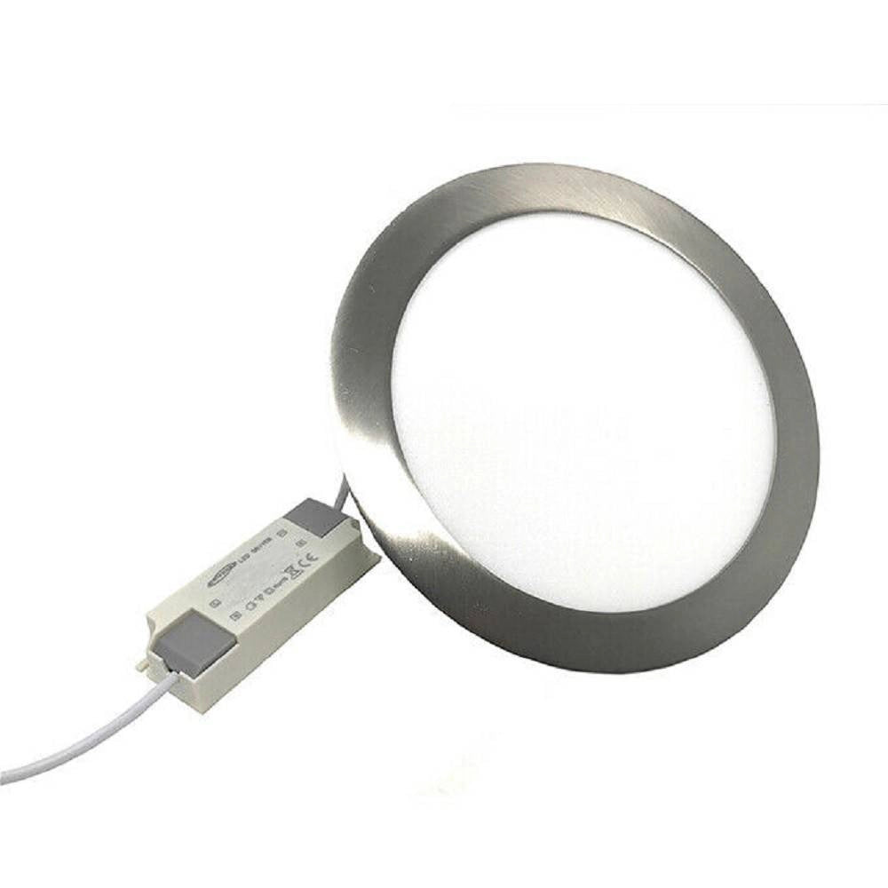 Trade Shop - Pannello Led Incasso Silver Tondo Slim 12 W Luce 6500k 3000k 4000k P155a-a -