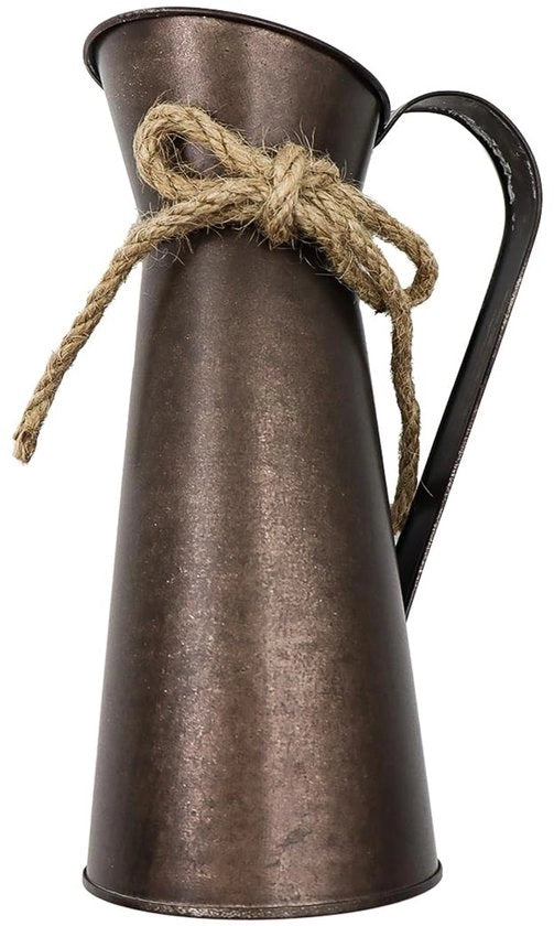 Vaso di Fiori 20 cm - Decorazione Retro - Vaso Metallico - Vaso di Fiori a Rete - Fiori Secchi - Materiale di Alta Qualità in Acciaio Zinato - Vaso di Fiori
