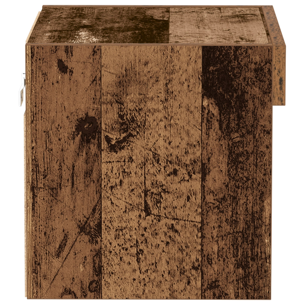 Armadio a muro  con luci LED in legno antico 40x30x30 cm
