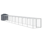 Recinto per pollaio con recinto per galline 117 x 1017 x 123 cm in acciaio zincato antracite 02_0043944