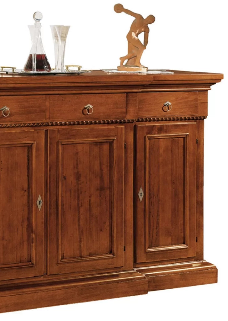 Madia credenza 4 porte 4 cassetti in legno arte povera l. 224  p.52  h.115 - Mobili 2G