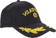 Cappello da capitano di yacht per piloti unisex nero 27x20cm - Adattabile - Cappello da baseball in cotone - Cappello da marina con elastico - Cappello a rete - Cappello da uniforme per piloti - Fuori uso