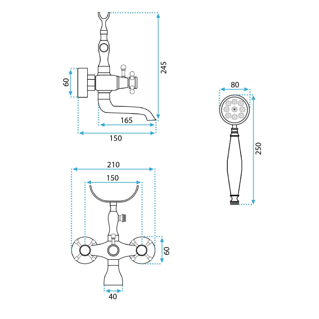 Rubinetto Da Vasca Rea Rustico Old Black