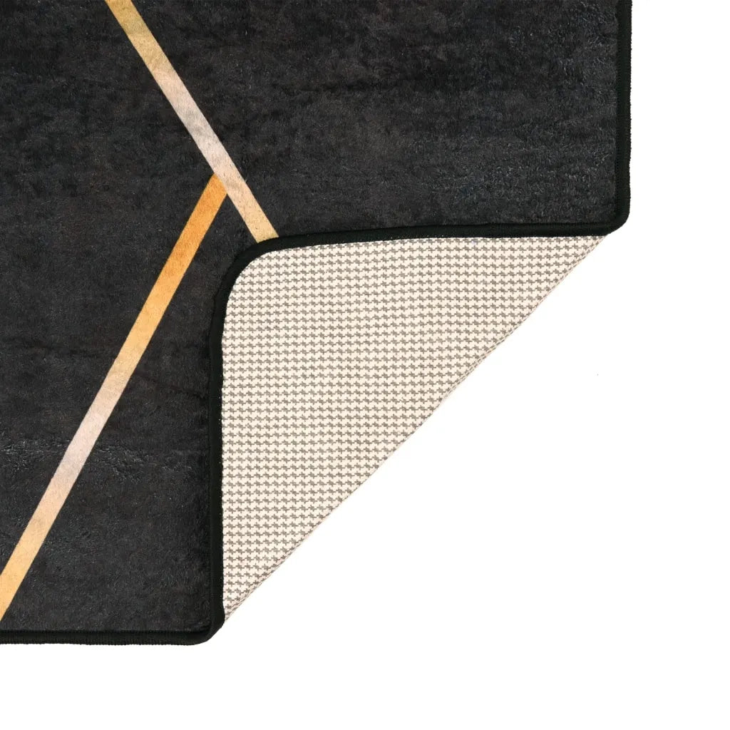 Tappeto Lavabile Nero e Oro 120x180 cm 136617