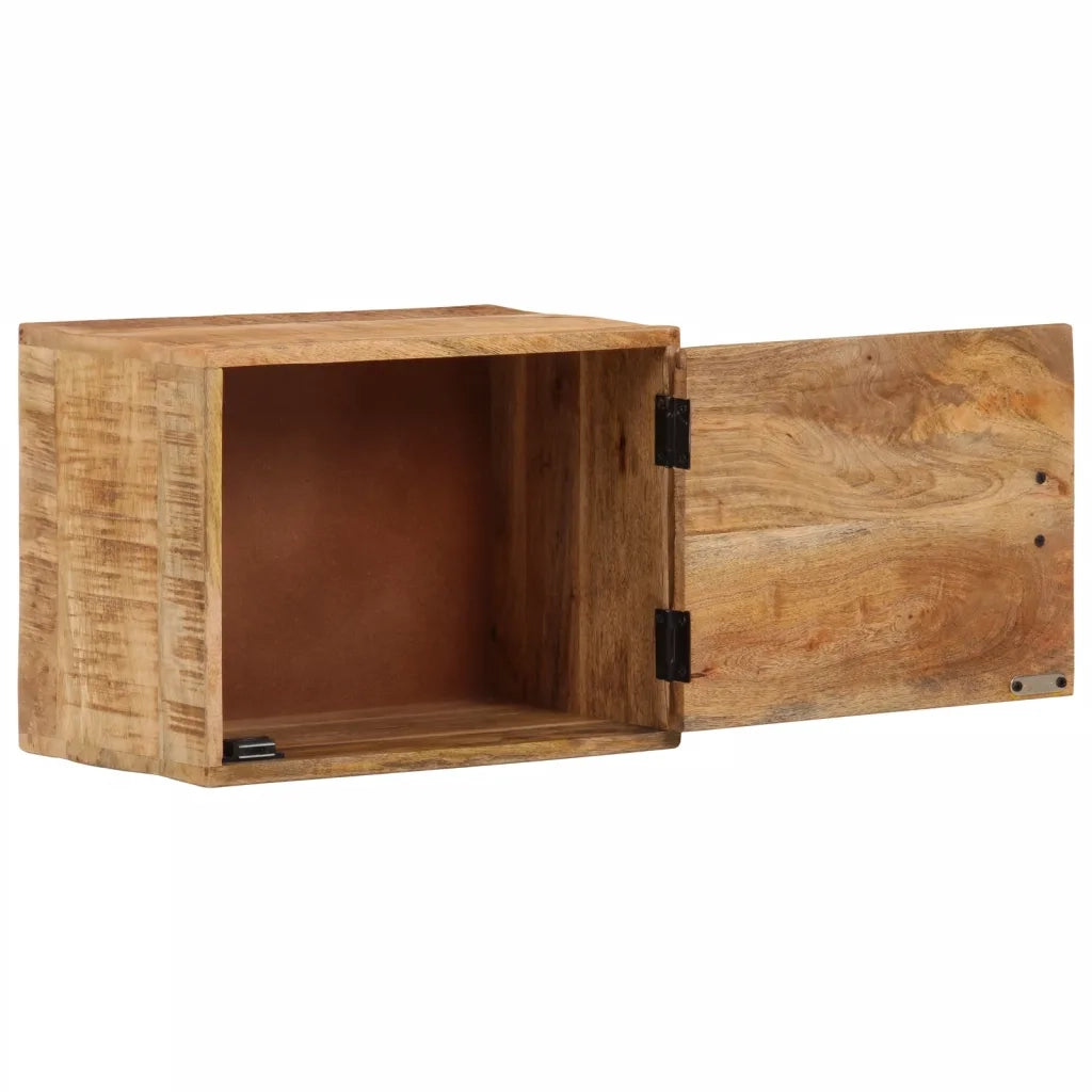Comodino | Armadio da Notte | Mobiletto da notte a Parete 40x30x25 cm in Legno Massello di Mango