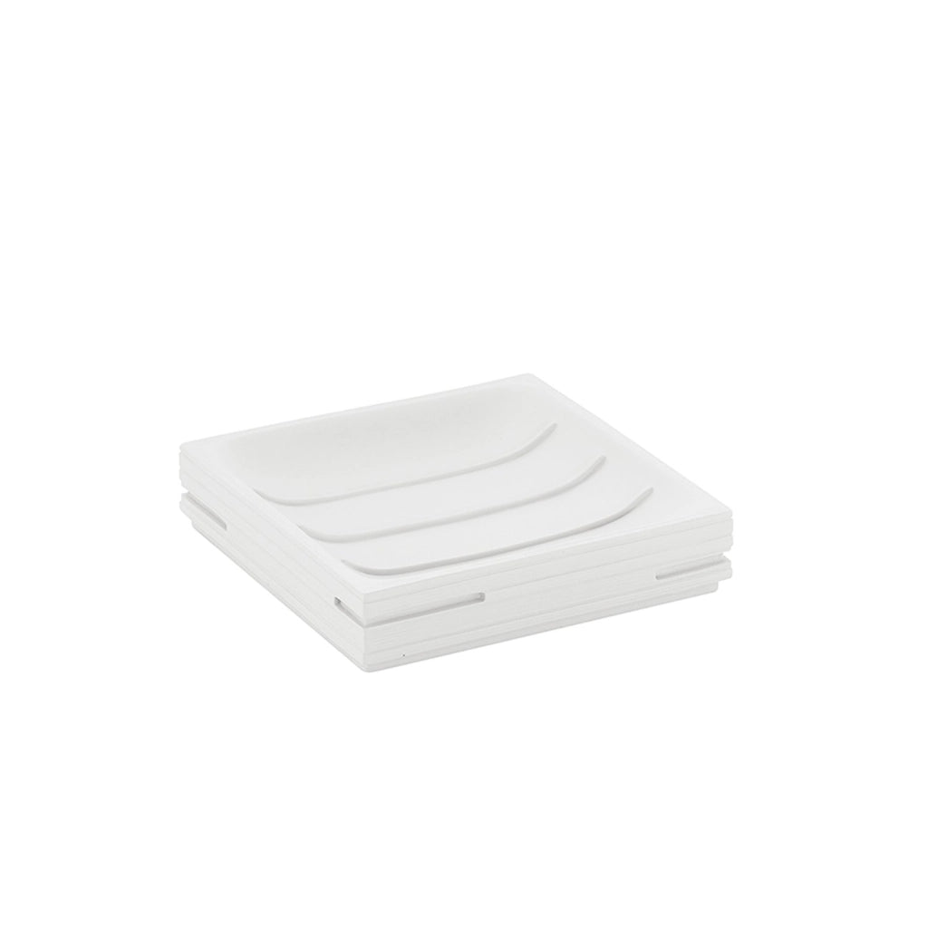 Portasapone d'appoggio in resina QU11 Gedy serie QUADROTTO Bianco