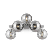 Maytoni Applique contemporanea Dallas 5 luci G9 cromo metallo vetro soffiato fumè